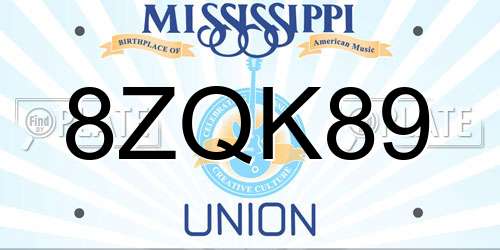 8ZQK89 Mississippi License Plate
