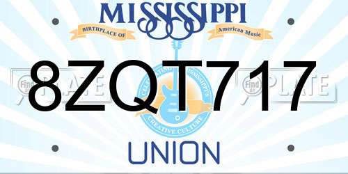 8ZQT717 Mississippi License Plate