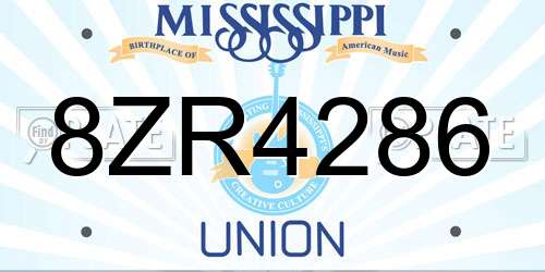 8ZR4286 Mississippi License Plate