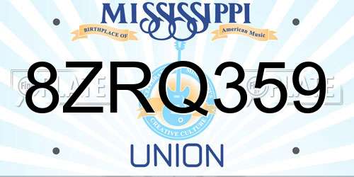 8ZRQ359 Mississippi License Plate