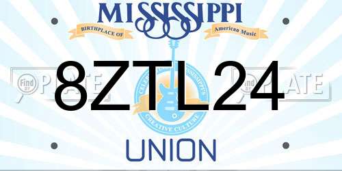 8ZTL24 Mississippi License Plate