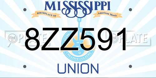 8ZZ591 Mississippi License Plate