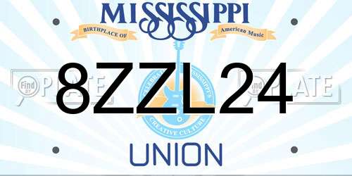 8ZZL24 Mississippi License Plate