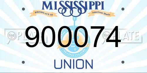 900074 Mississippi License Plate
