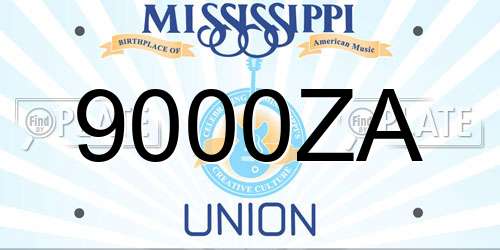 9000ZA Mississippi License Plate