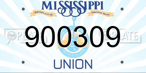 900309 Mississippi License Plate