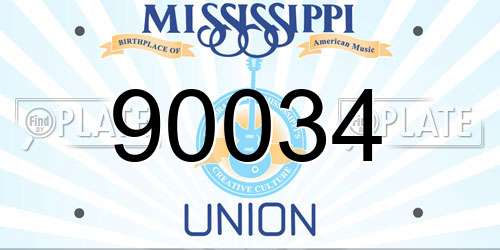 90034 Mississippi License Plate