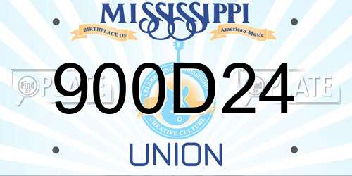 900D24 Mississippi License Plate