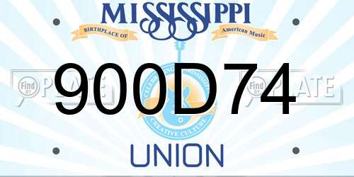 900D74 Mississippi License Plate