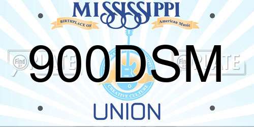 900DSM Mississippi License Plate