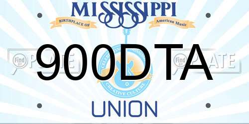900DTA Mississippi License Plate