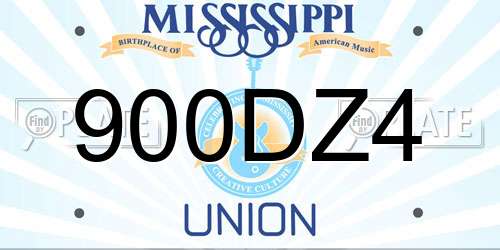 900DZ4 Mississippi License Plate
