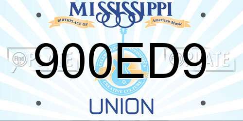 900ED9 Mississippi License Plate