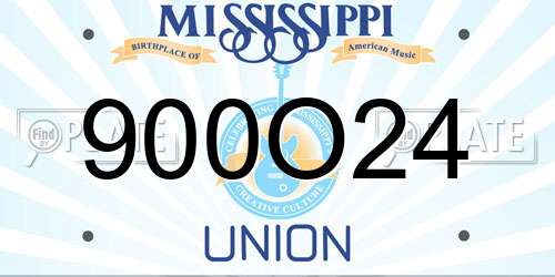900O24 Mississippi License Plate