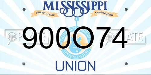 900O74 Mississippi License Plate