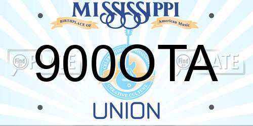 900OTA Mississippi License Plate