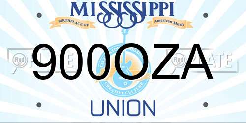 900OZA Mississippi License Plate