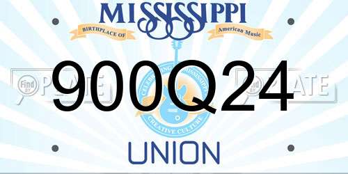 900Q24 Mississippi License Plate