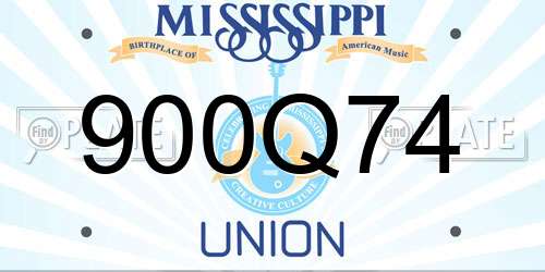 900Q74 Mississippi License Plate
