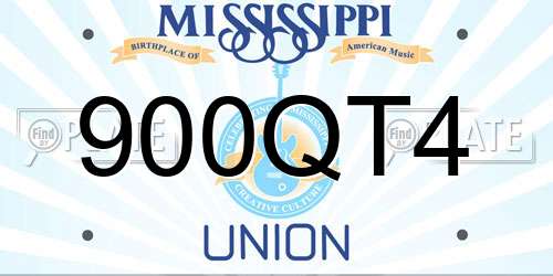 900QT4 Mississippi License Plate