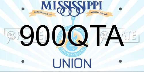 900QTA Mississippi License Plate