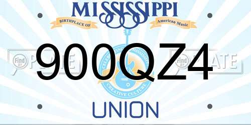 900QZ4 Mississippi License Plate