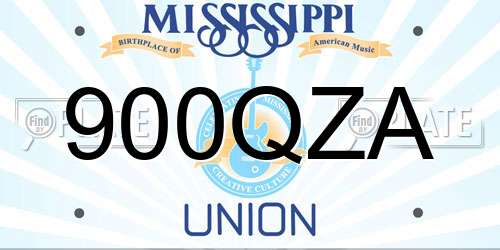 900QZA Mississippi License Plate
