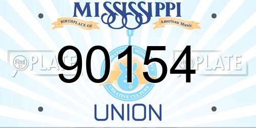 90154 Mississippi License Plate