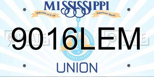 9016LEM Mississippi License Plate