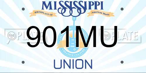 901MU Mississippi License Plate