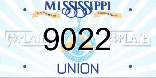 9022 Mississippi License Plate