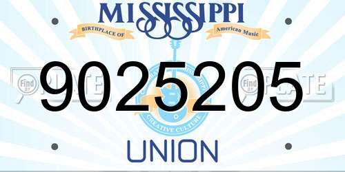 9025205 Mississippi License Plate