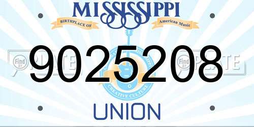 9025208 Mississippi License Plate