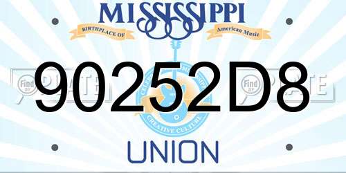 90252D8 Mississippi License Plate