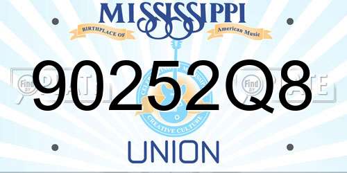 90252Q8 Mississippi License Plate