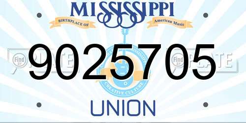 9025705 Mississippi License Plate