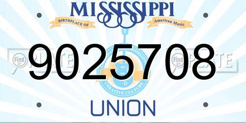 9025708 Mississippi License Plate