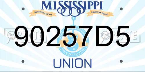 90257D5 Mississippi License Plate