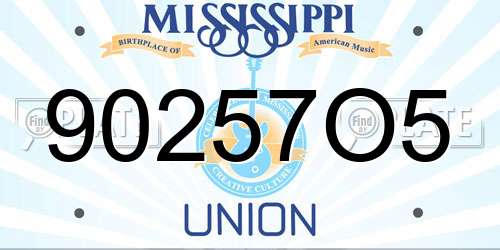 90257O5 Mississippi License Plate