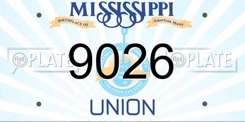 9026 Mississippi License Plate