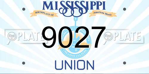 9027 Mississippi License Plate