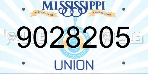 9028205 Mississippi License Plate