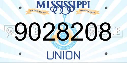 9028208 Mississippi License Plate