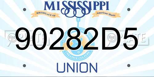 90282D5 Mississippi License Plate