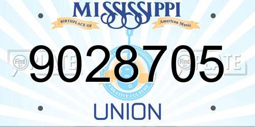 9028705 Mississippi License Plate