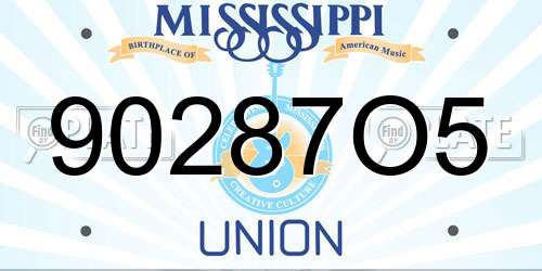 90287O5 Mississippi License Plate