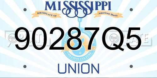 90287Q5 Mississippi License Plate