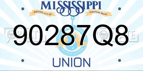 90287Q8 Mississippi License Plate
