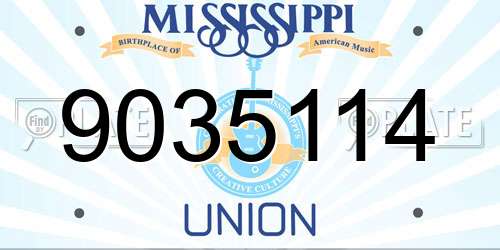 9035114 Mississippi License Plate