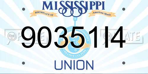 90351I4 Mississippi License Plate